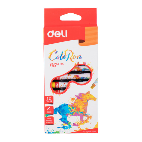 фото Упаковка пастели масляной deli colorun ec20200, 12 цветов