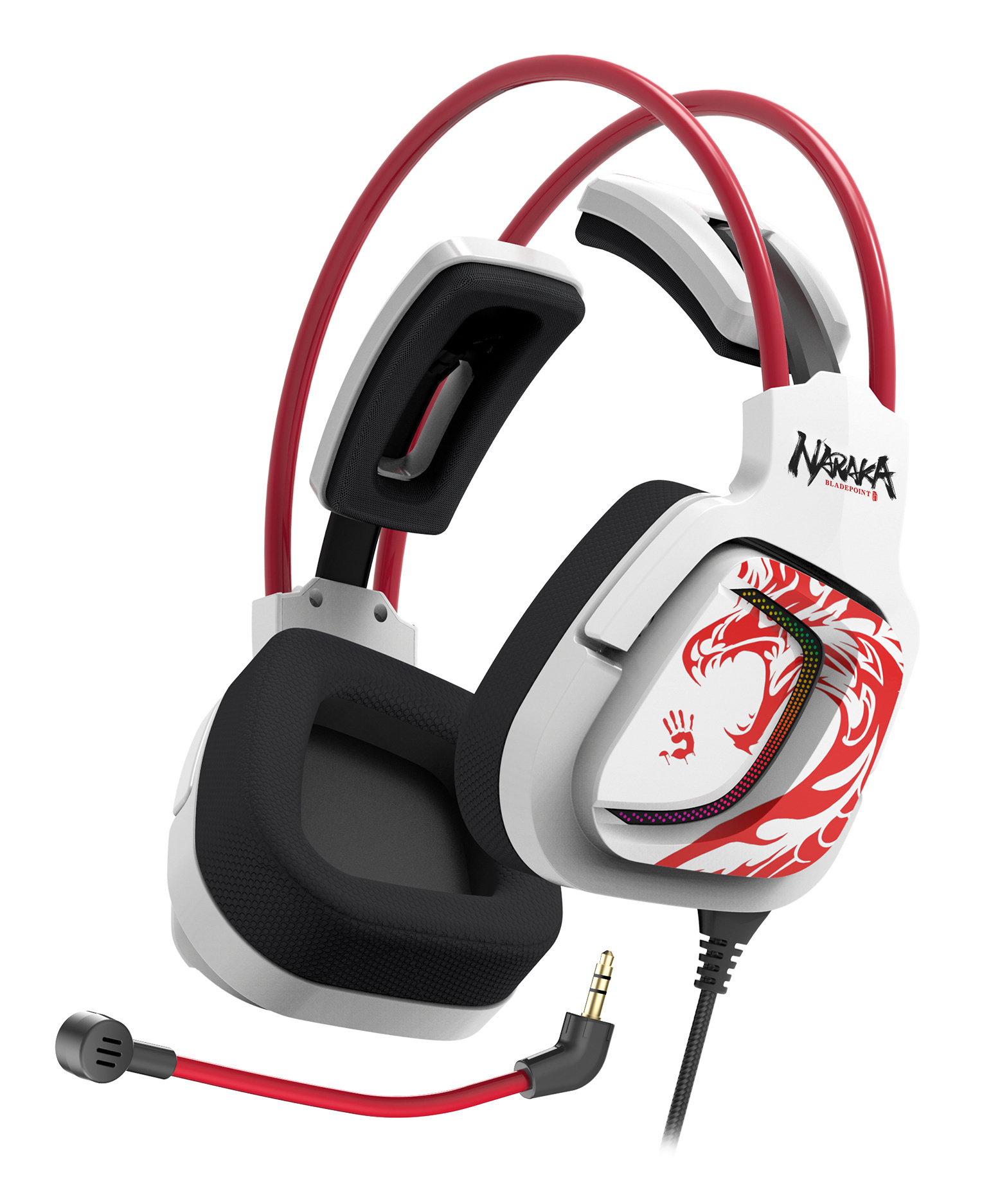 

Гарнитура игровая A4TECH Bloody G575 Naraka, для компьютера, мониторные, проводные, белы, Гарнитура игровая A4TECH Bloody G575 Naraka, для компьютера, мониторные, проводные, белый / красный