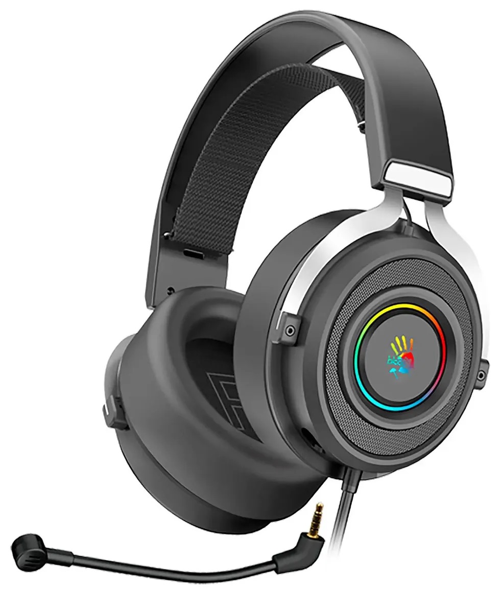 

Гарнитура игровая A4TECH Bloody G535, для компьютера, мониторные, проводные, черный / с, Гарнитура игровая A4TECH Bloody G535, для компьютера, мониторные, проводные, черный / серебристый [g535 (black+silver) usb]