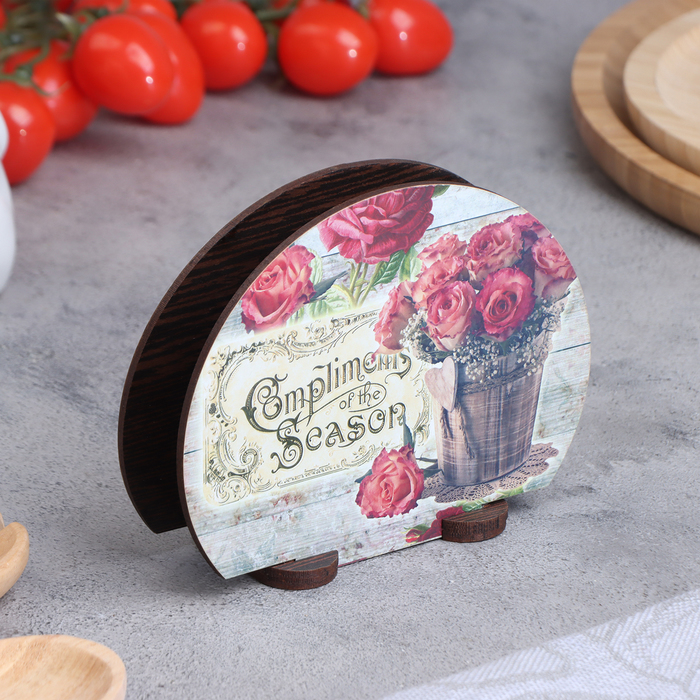 

Салфетница "Розы", 13х10х5 см, Разноцветный