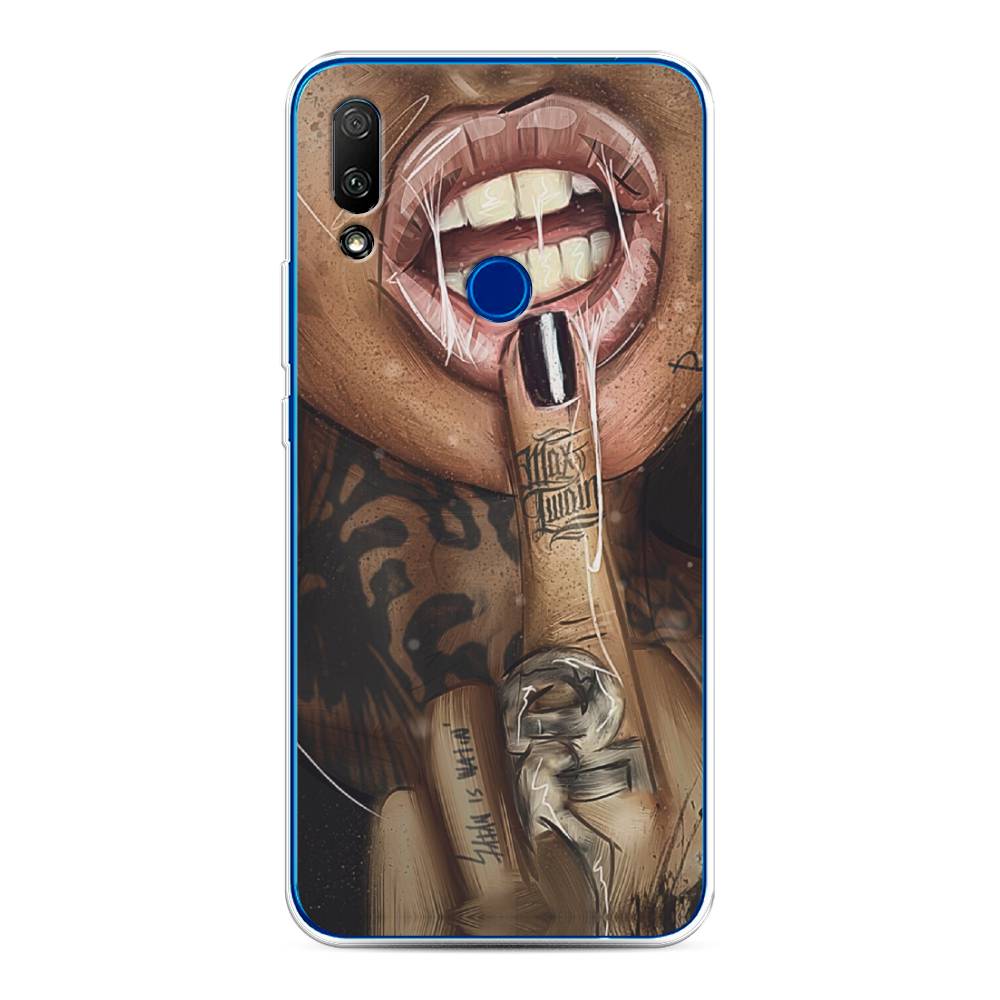 

Чехол Awog на Honor 9X "Девушка с татуировками", Бежевый;розовый;черный, 69950-9