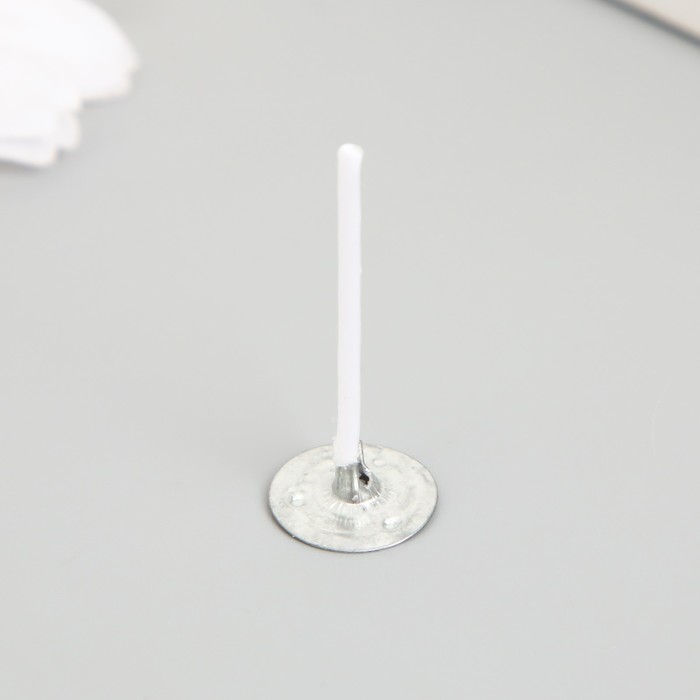 Фитиль для свечи хлопок, металл белый 2,6 см (100 шт.)
