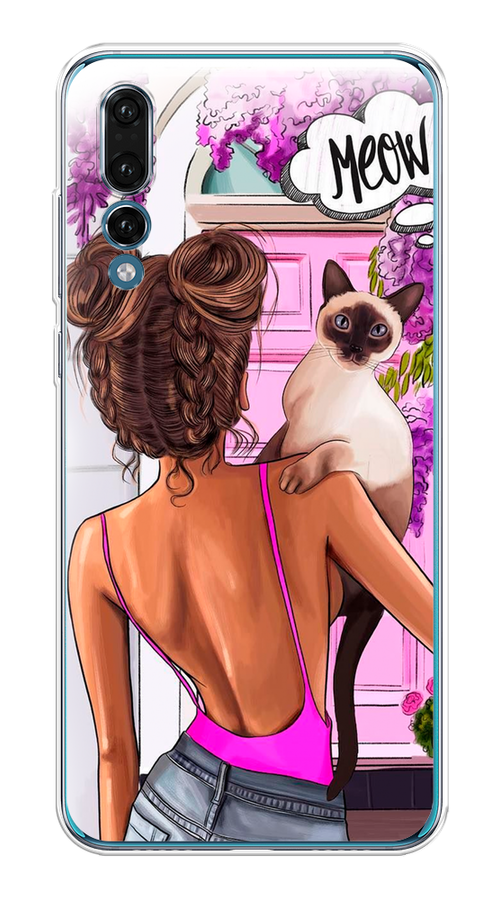 

Чехол Awog на Huawei P20 Pro "Девушка с кошкой", Розовый;коричневый, 65050-7