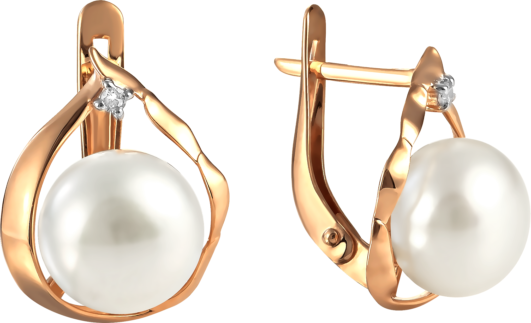 

Серьги женские из золота Примаэксклюзив 290-1-991Р, жемчуг/фианит, 290-1-991Р