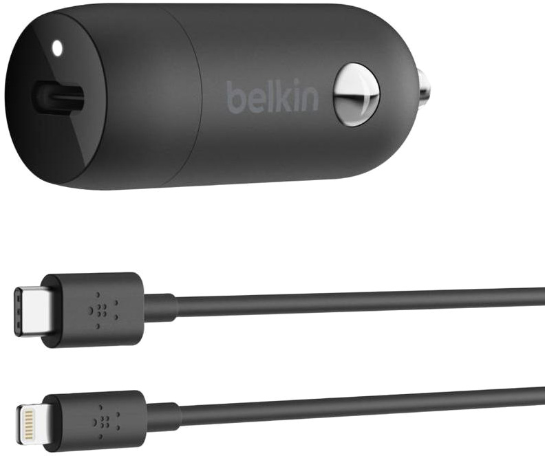 Автомобильное зарядное устройство Belkin Boost Charge USB-C + кабель Lightning, 20Вт, PD,