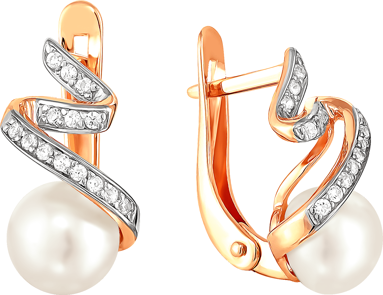 

Серьги женские из золота Примаэксклюзив 290-1-831Р, жемчуг/фианит, 290-1-831Р