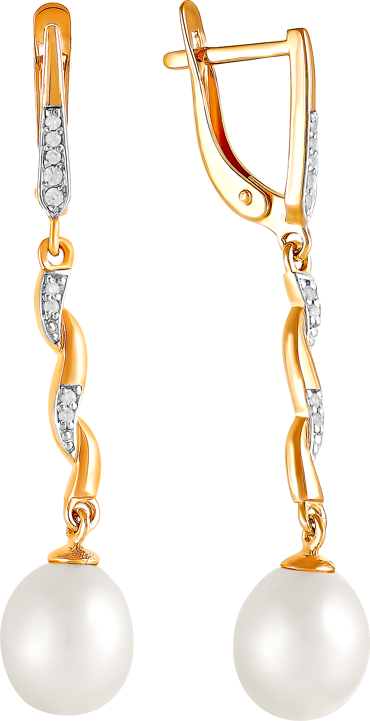 

Серьги женские из золота Примаэксклюзив 290-1-701Р, жемчуг/фианит, 290-1-701Р