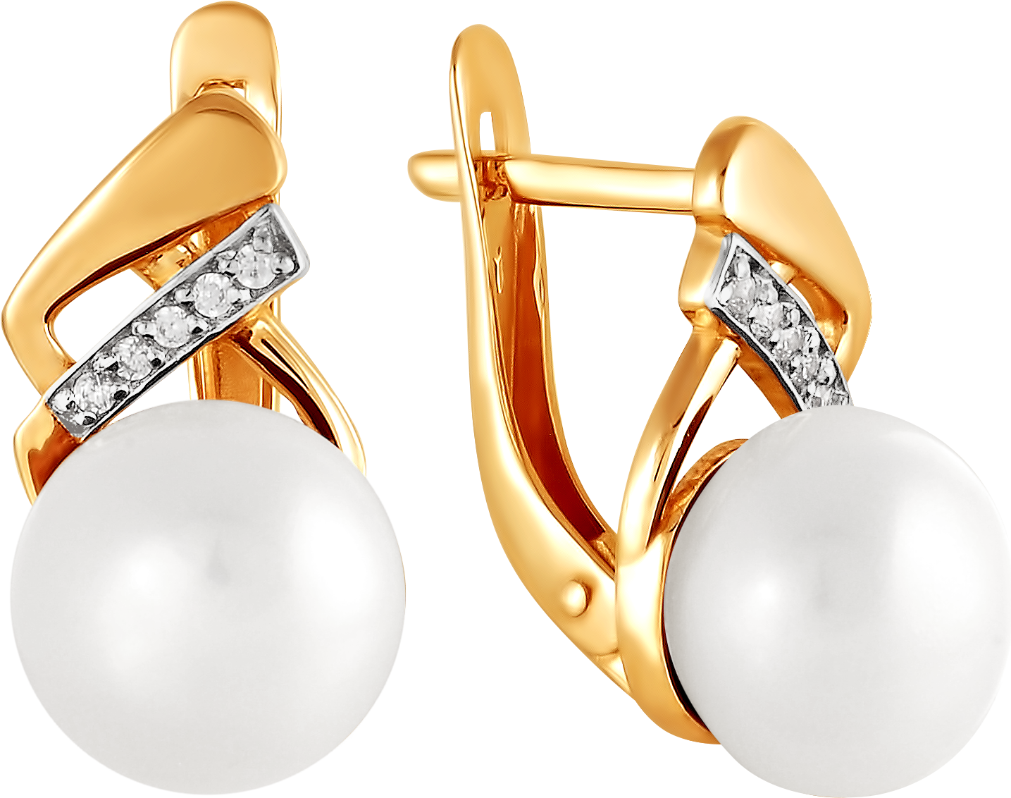 

Серьги женские из золота Примаэксклюзив 290-1-671Р, жемчуг/фианит, 290-1-671Р