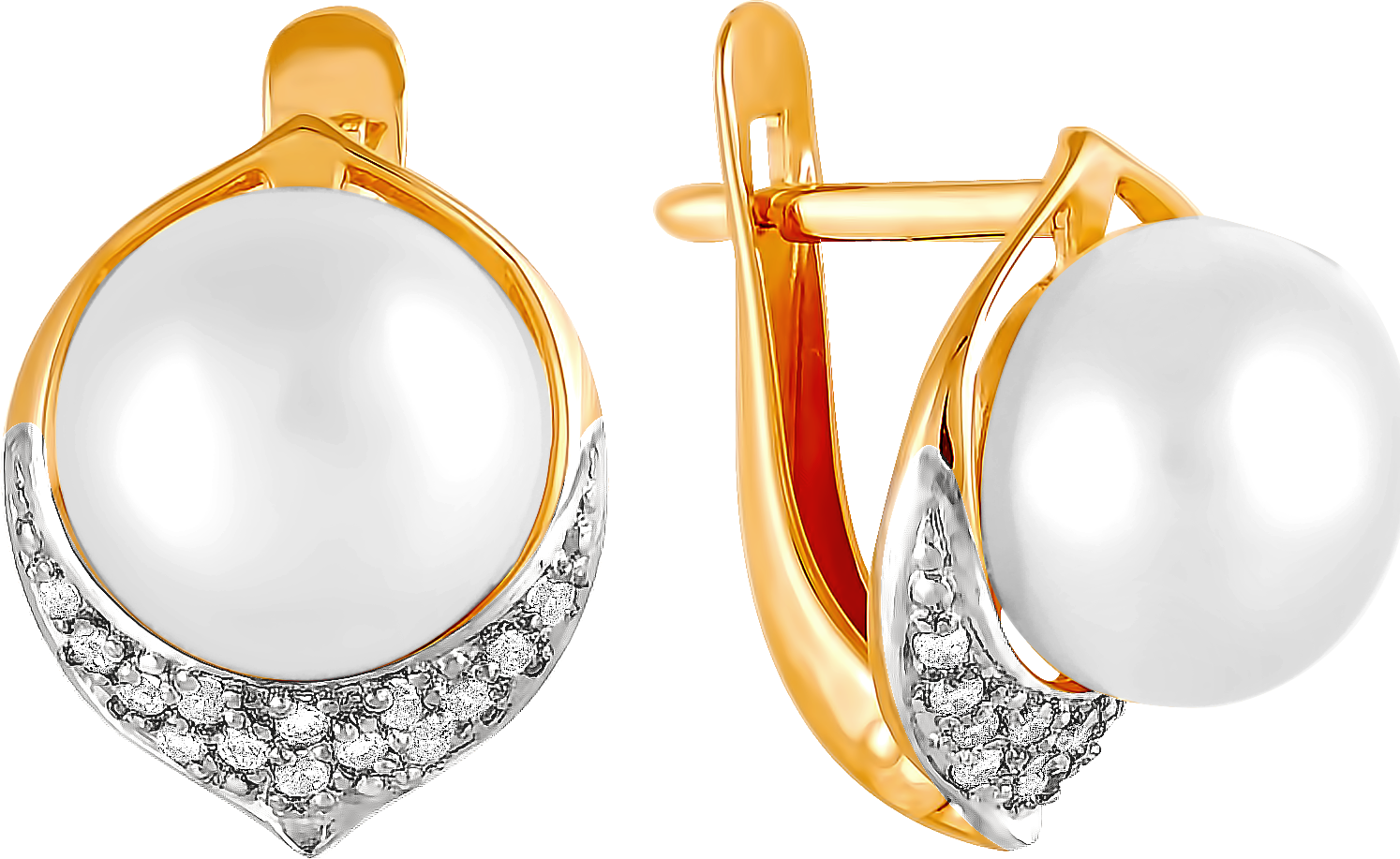 

Серьги женские из золота Примаэксклюзив 290-1-733Р, жемчуг/фианит, 290-1-733Р