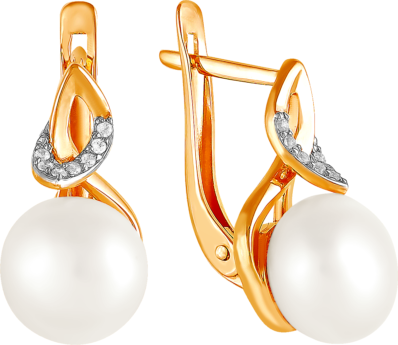 

Серьги женские из золота Примаэксклюзив 290-1-706Р, жемчуг/фианит, 290-1-706Р