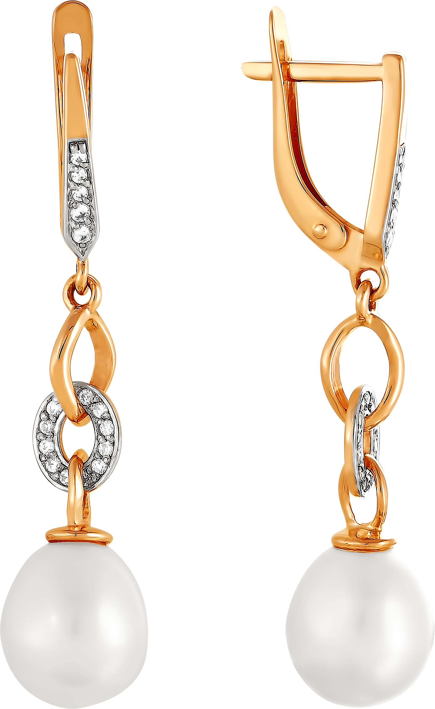 

Серьги женские из золота Примаэксклюзив 290-1-677Р, жемчуг/фианит, 290-1-677Р