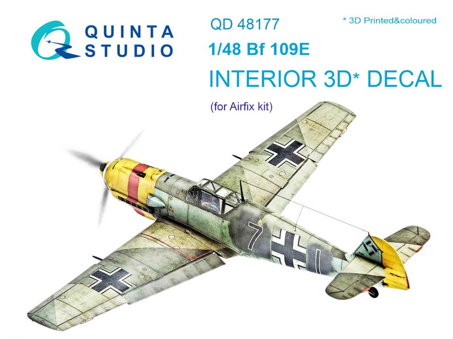 

QD48177 3D Декаль интерьера кабины Bf 109E для модели Airfix, Однотонный