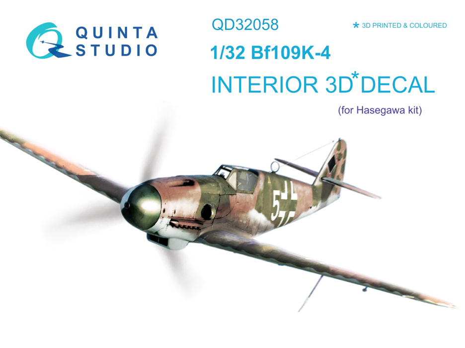 

QD32058 3D Декаль интерьера кабины Bf 109K-4 для модели Hasegawa, Однотонный