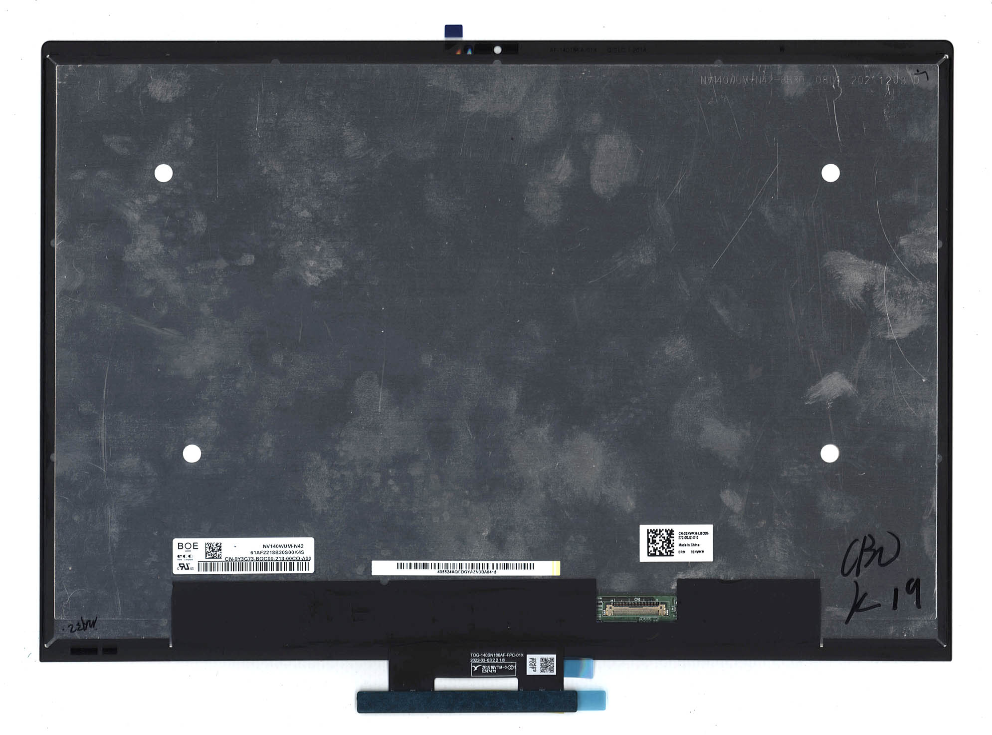 Дисплей OEM с тачскрином для Dell TOG-140SN186AF
