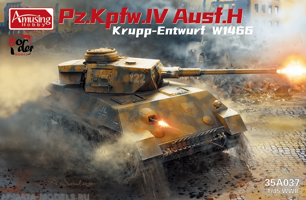 

AH35A037 Немецкий танк IV Ausf.H Krupp-Entwurf W1466