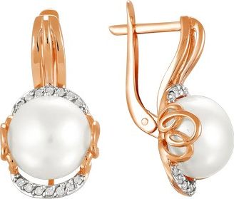 

Серьги женские из золота Примаэксклюзив 290-1-372Р, жемчуг/фианит, 290-1-372Р