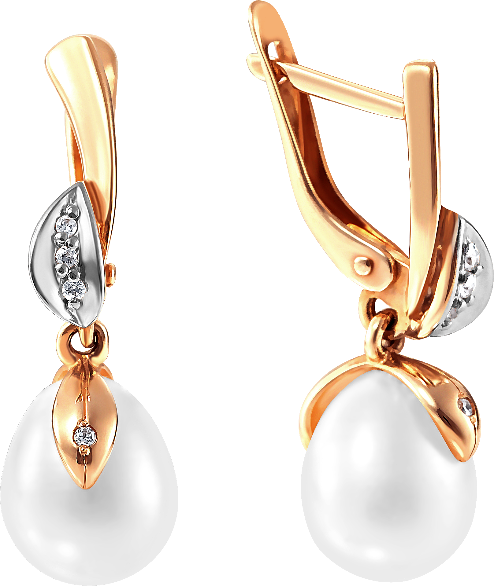 

Серьги женские из золота Примаэксклюзив 290-1-345Р, жемчуг/фианит, 290-1-345Р