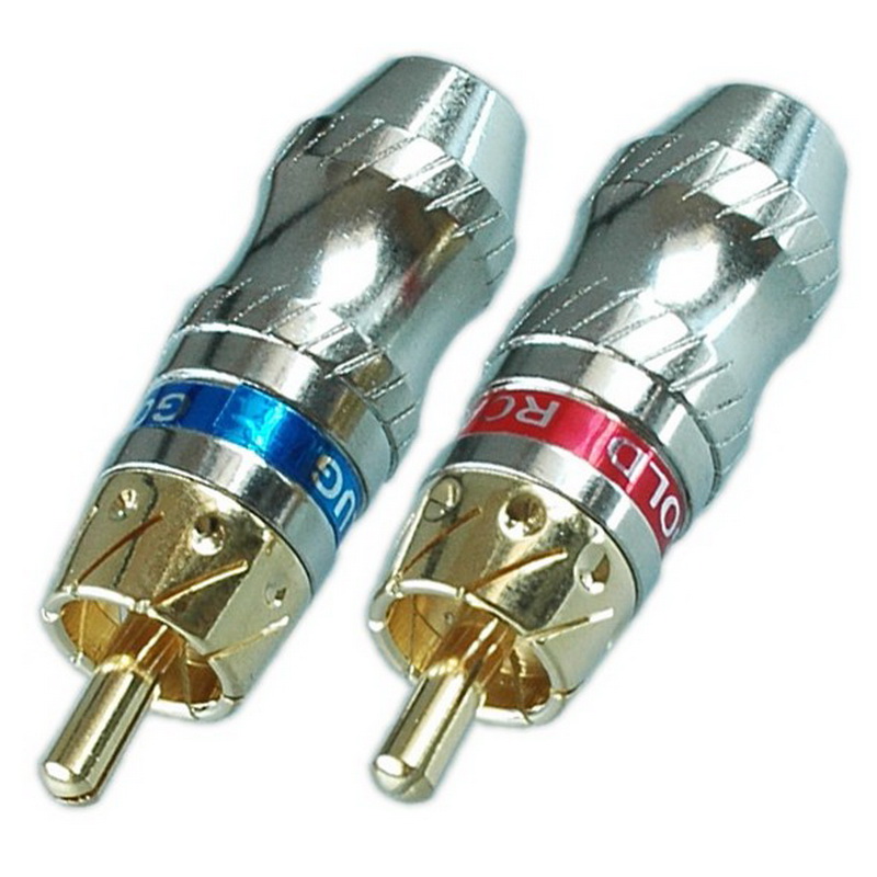 Разъем RCA Pro Legend PL2163, красный и синий, Gold красный, синий