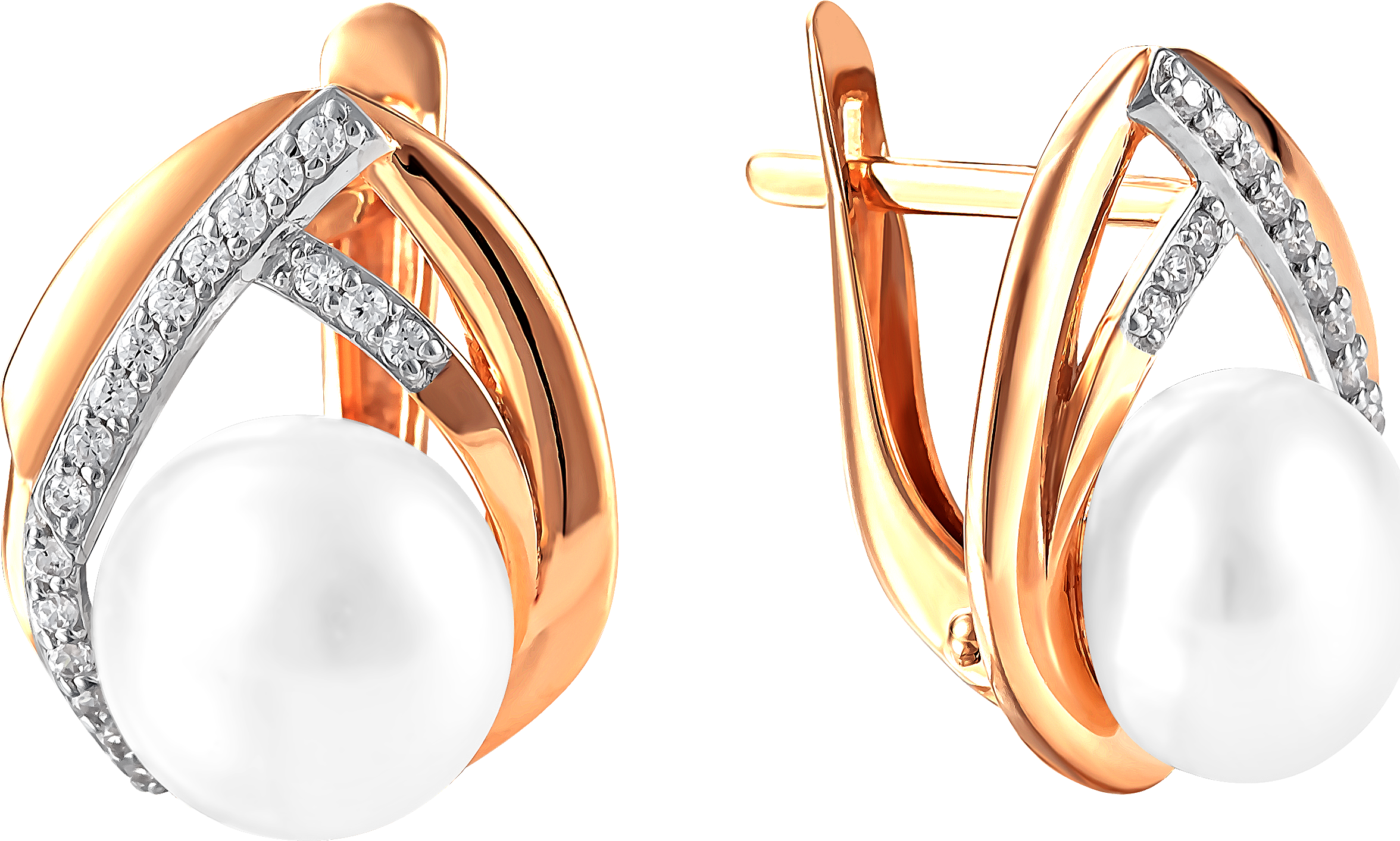 

Серьги женские из золота Примаэксклюзив 290-1-969Р, жемчуг/фианит, 290-1-969Р