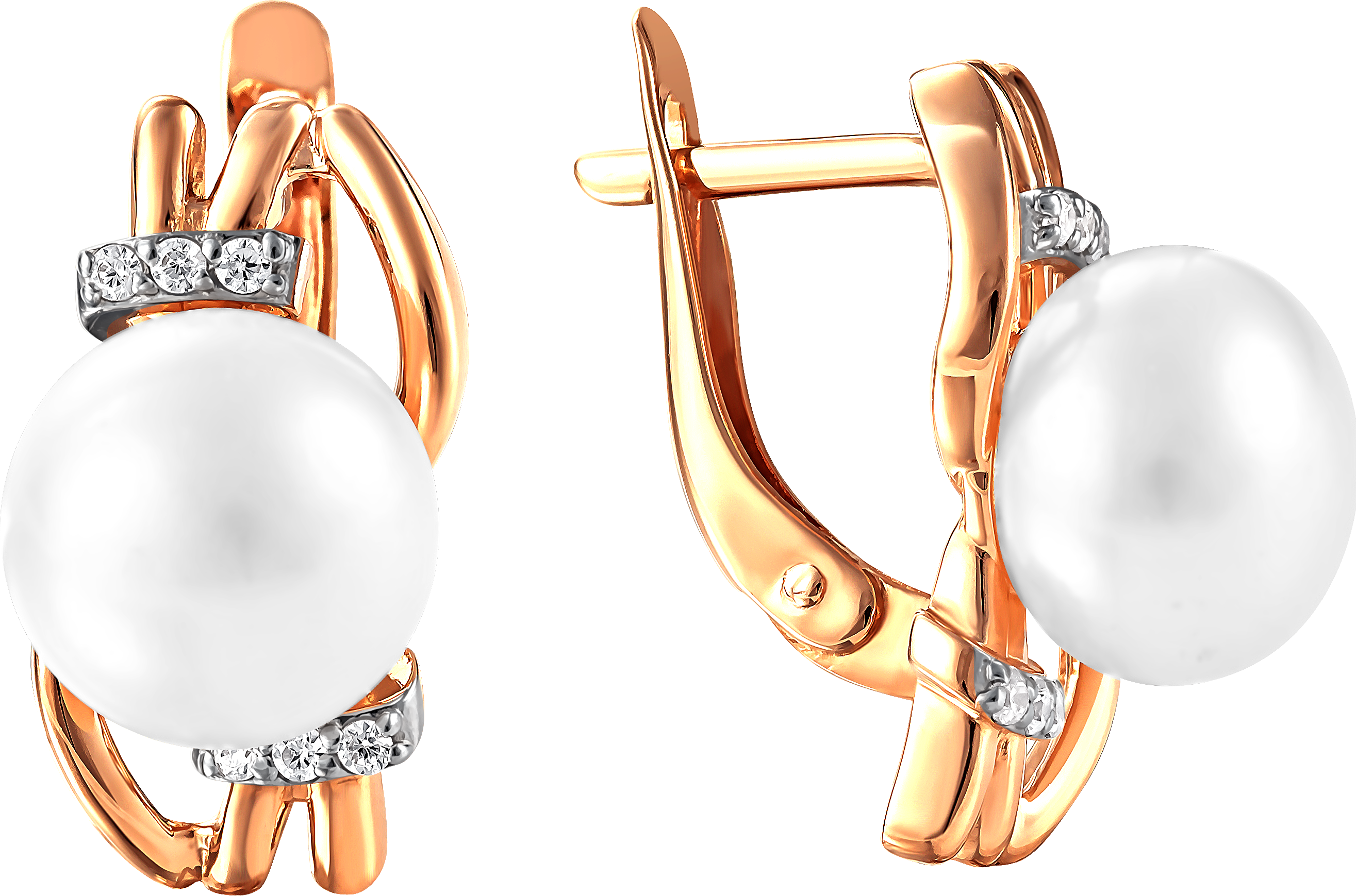 

Серьги женские из золота Примаэксклюзив 290-1-958Р, жемчуг/фианит, 290-1-958Р
