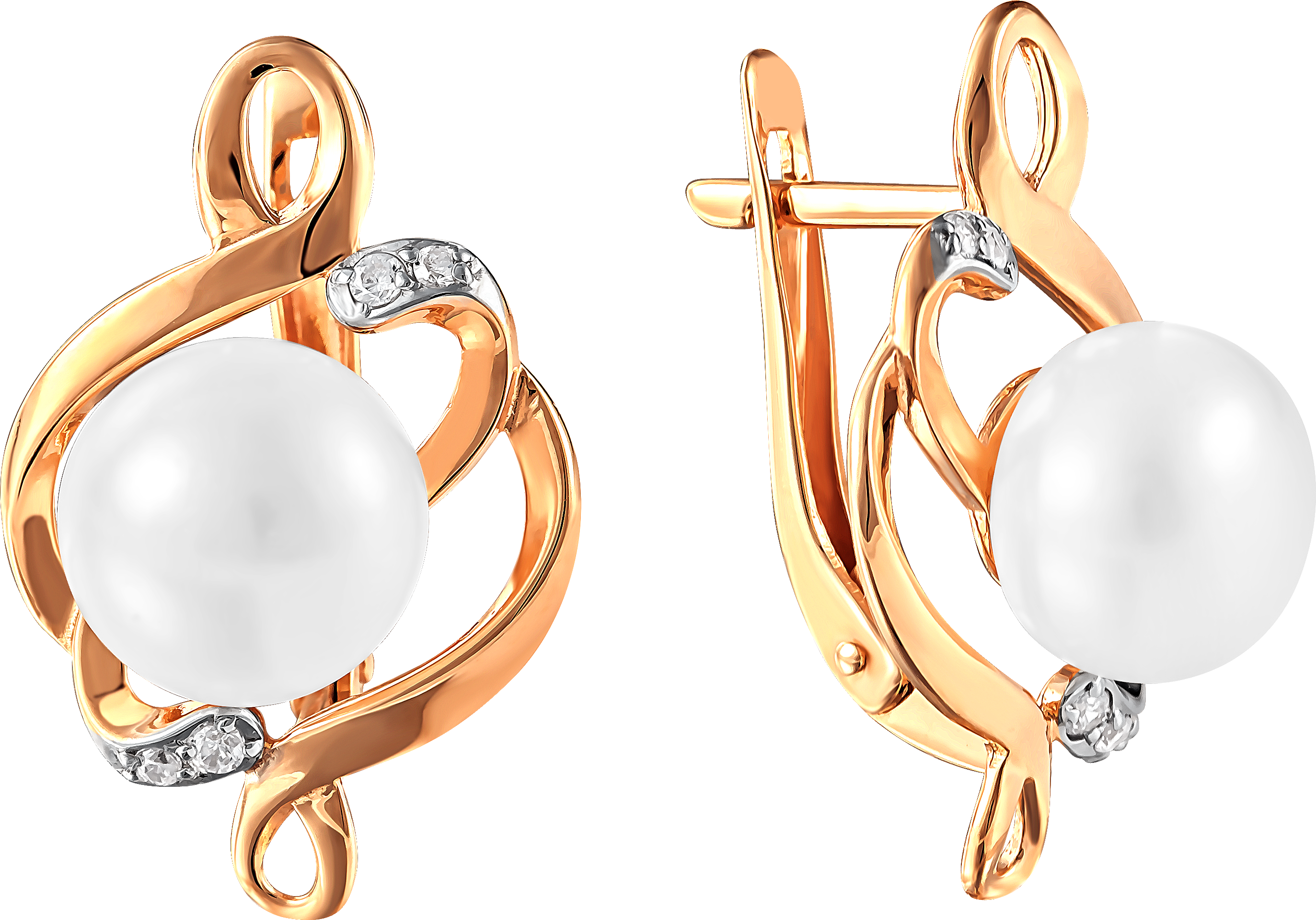 

Серьги женские из золота Примаэксклюзив 290-1-980Р, жемчуг/фианит, 290-1-980Р