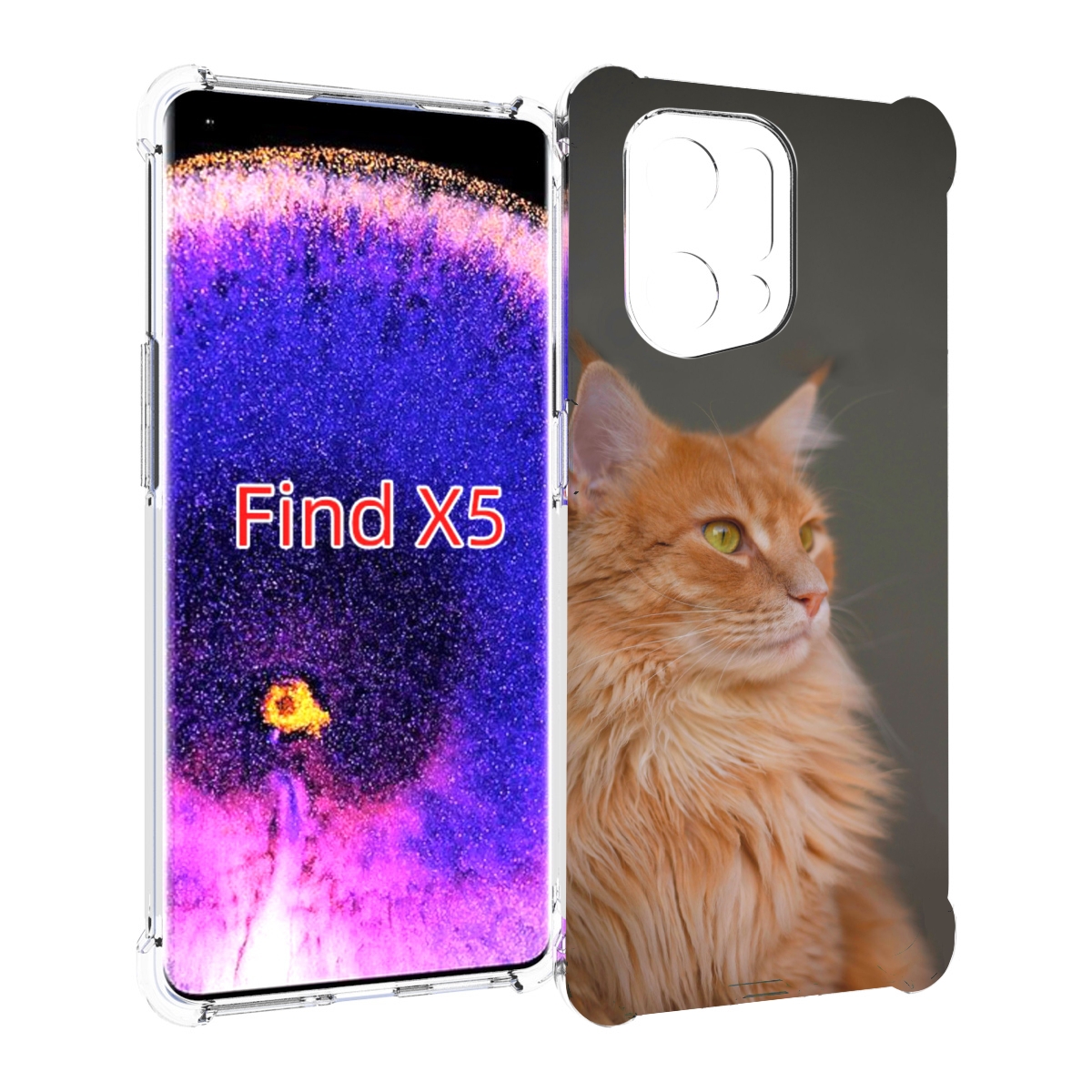 

Чехол MyPads кошка меин кун 1 для Oppo Find X5, Прозрачный, Tocco