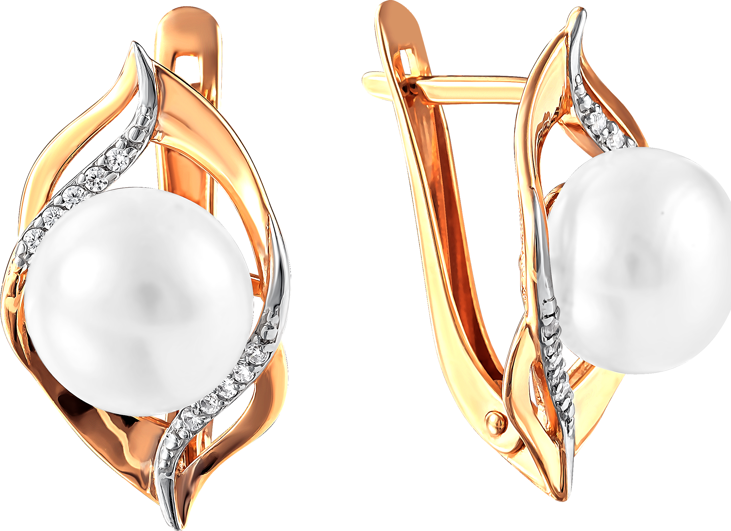 

Серьги женские из золота Примаэксклюзив 290-1-970Р, жемчуг/фианит, 290-1-970Р