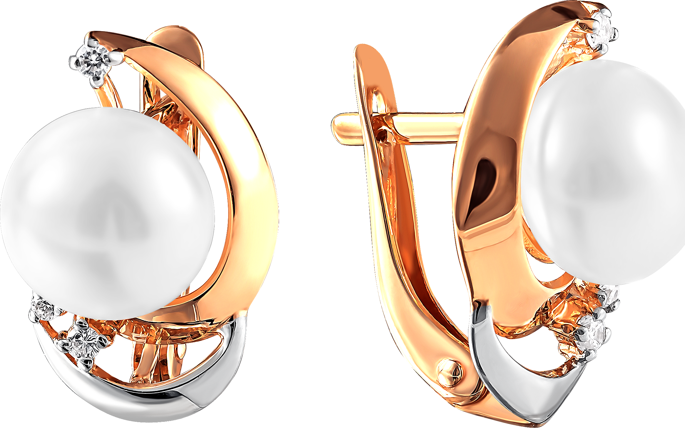 

Серьги женские из золота Примаэксклюзив 290-1-960Р, жемчуг/фианит, 290-1-960Р