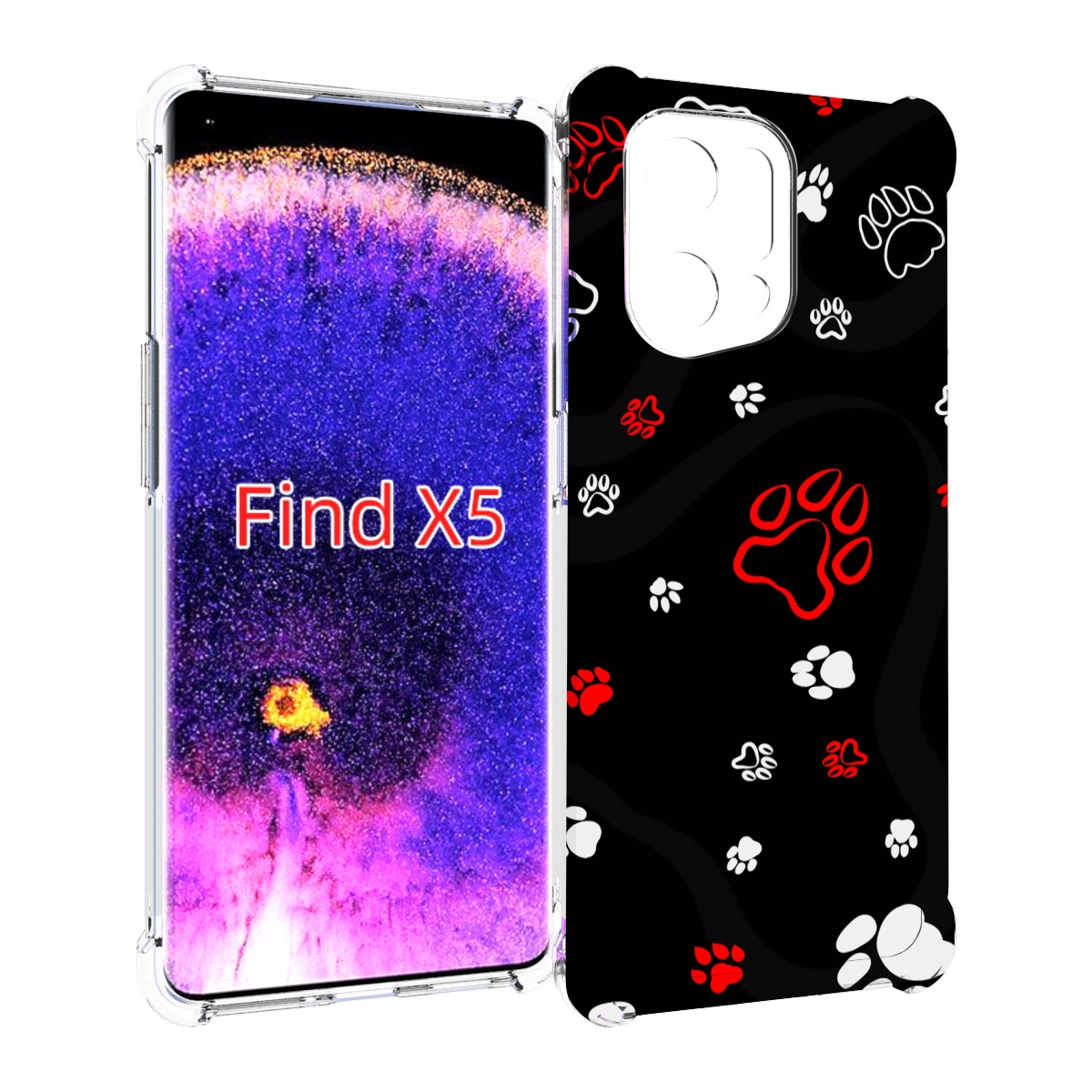 

Чехол MyPads кошачьи-лапки для Oppo Find X5, Прозрачный, Tocco