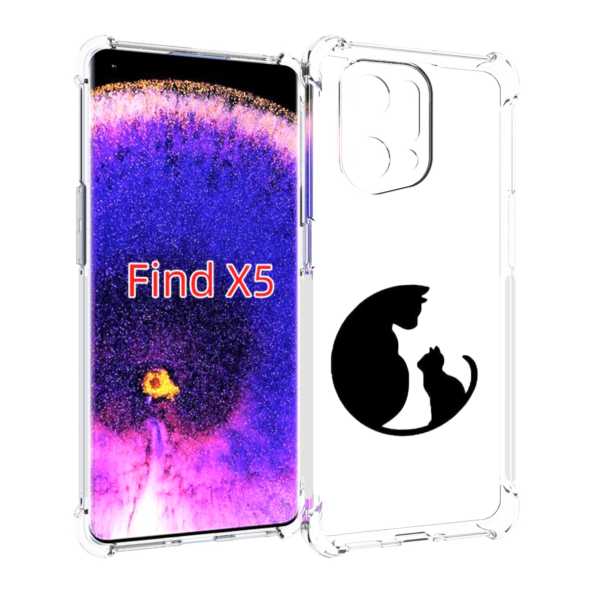 

Чехол MyPads коты в полукруге для Oppo Find X5, Прозрачный, Tocco