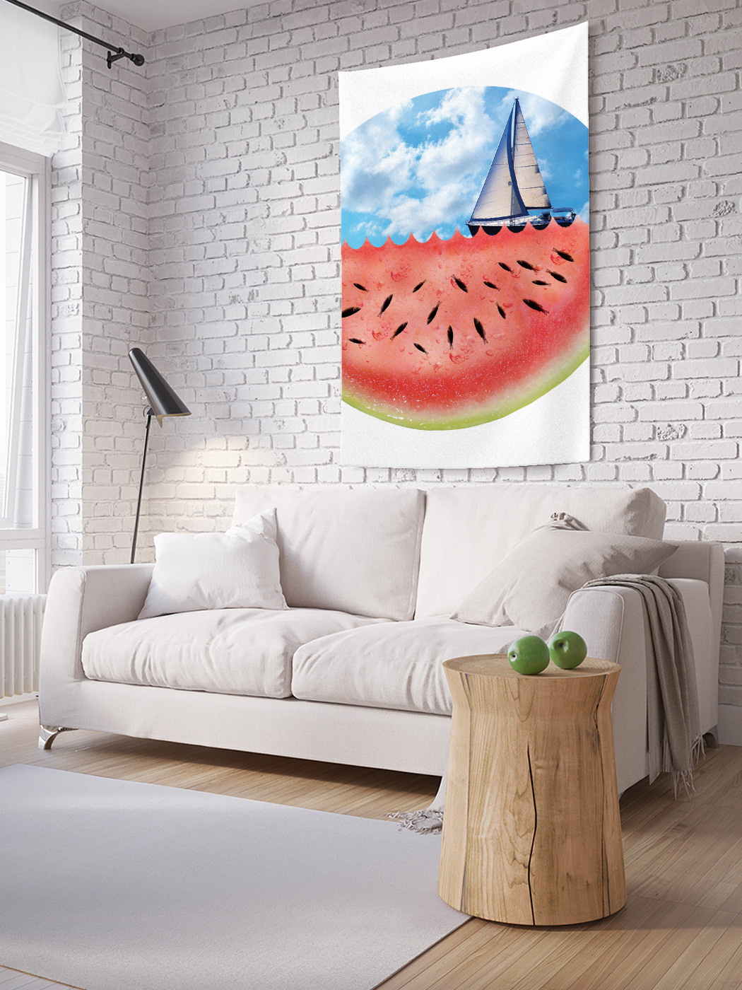

Вертикальное фотопанно на стену JoyArty Парусник на арбузе 150x200 см, Парусник на арбузе