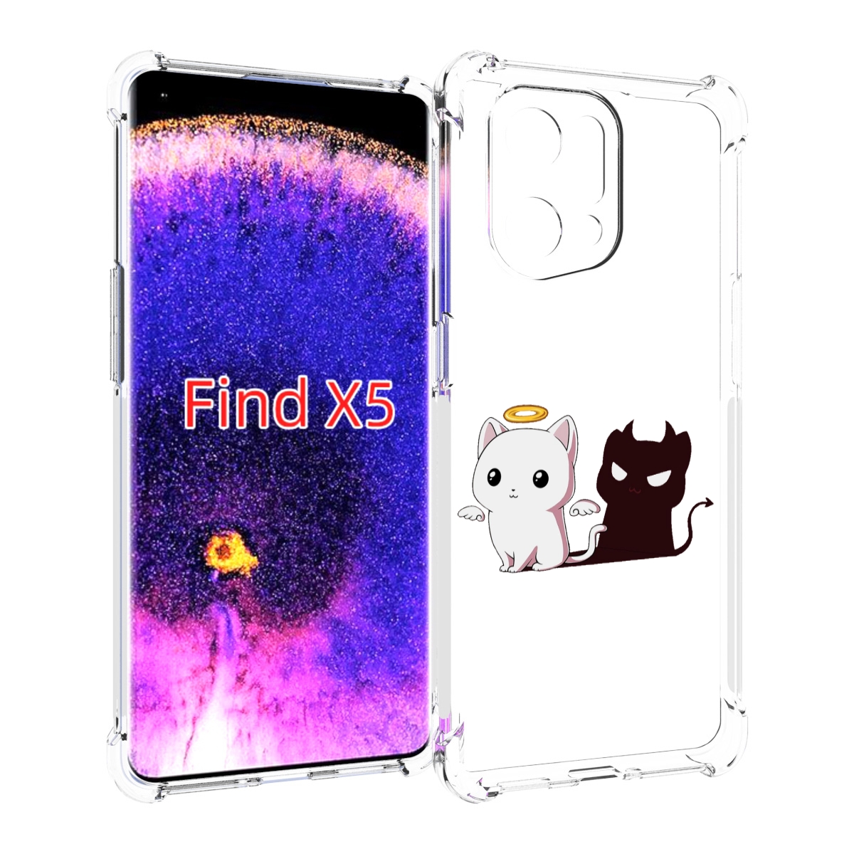 

Чехол MyPads котик-с-злой-тенью для Oppo Find X5, Прозрачный, Tocco