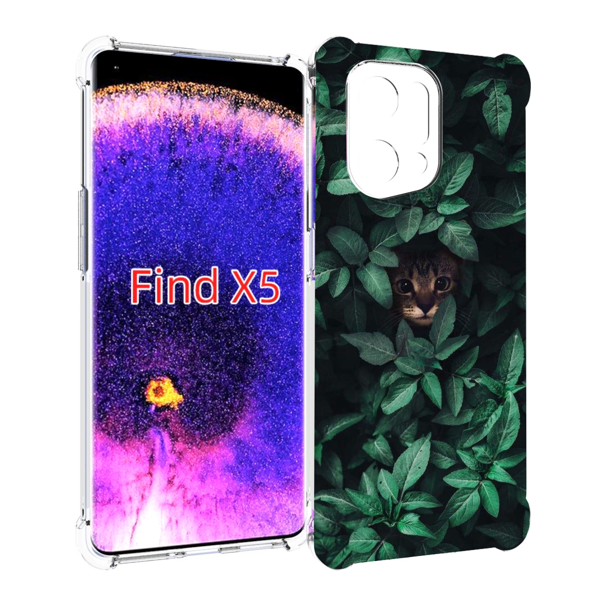 

Чехол MyPads котенок в листьях для Oppo Find X5, Прозрачный, Tocco