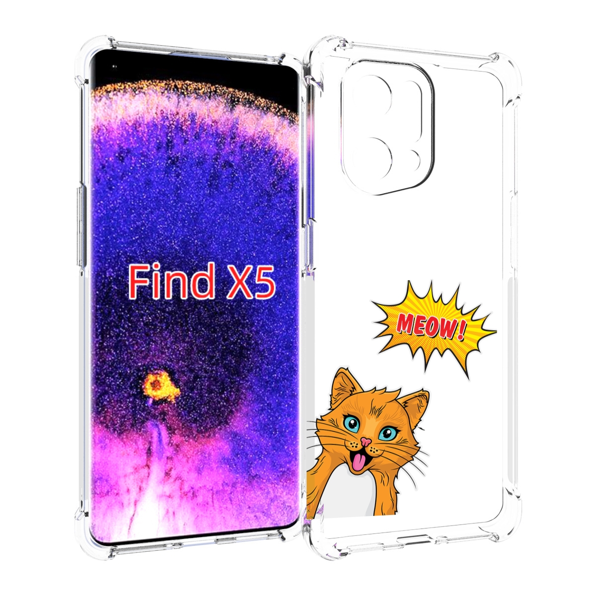 

Чехол MyPads кот-мяу детский для Oppo Find X5, Прозрачный, Tocco
