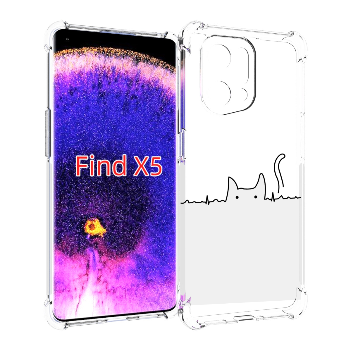 

Чехол MyPads кот-музыкальный для Oppo Find X5, Прозрачный, Tocco