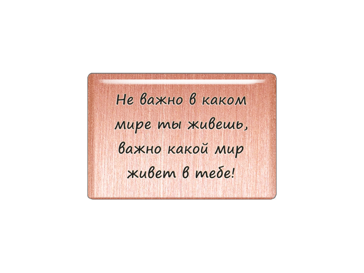 

Магнит Не важно в каком мире ты живешь, важно какой мир живет в тебе!, Т18.263.01.00