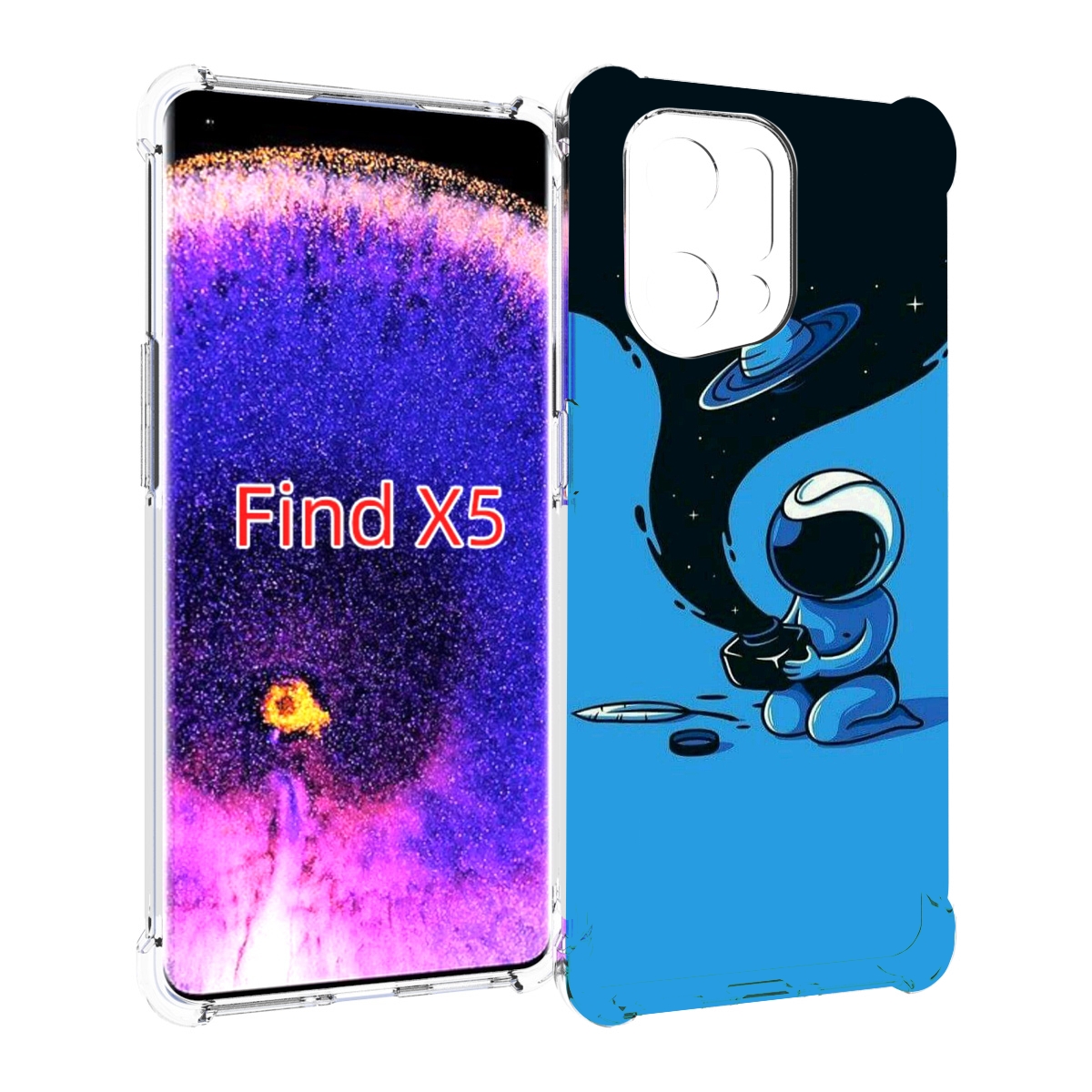

Чехол MyPads космос из черной краски для Oppo Find X5, Прозрачный, Tocco
