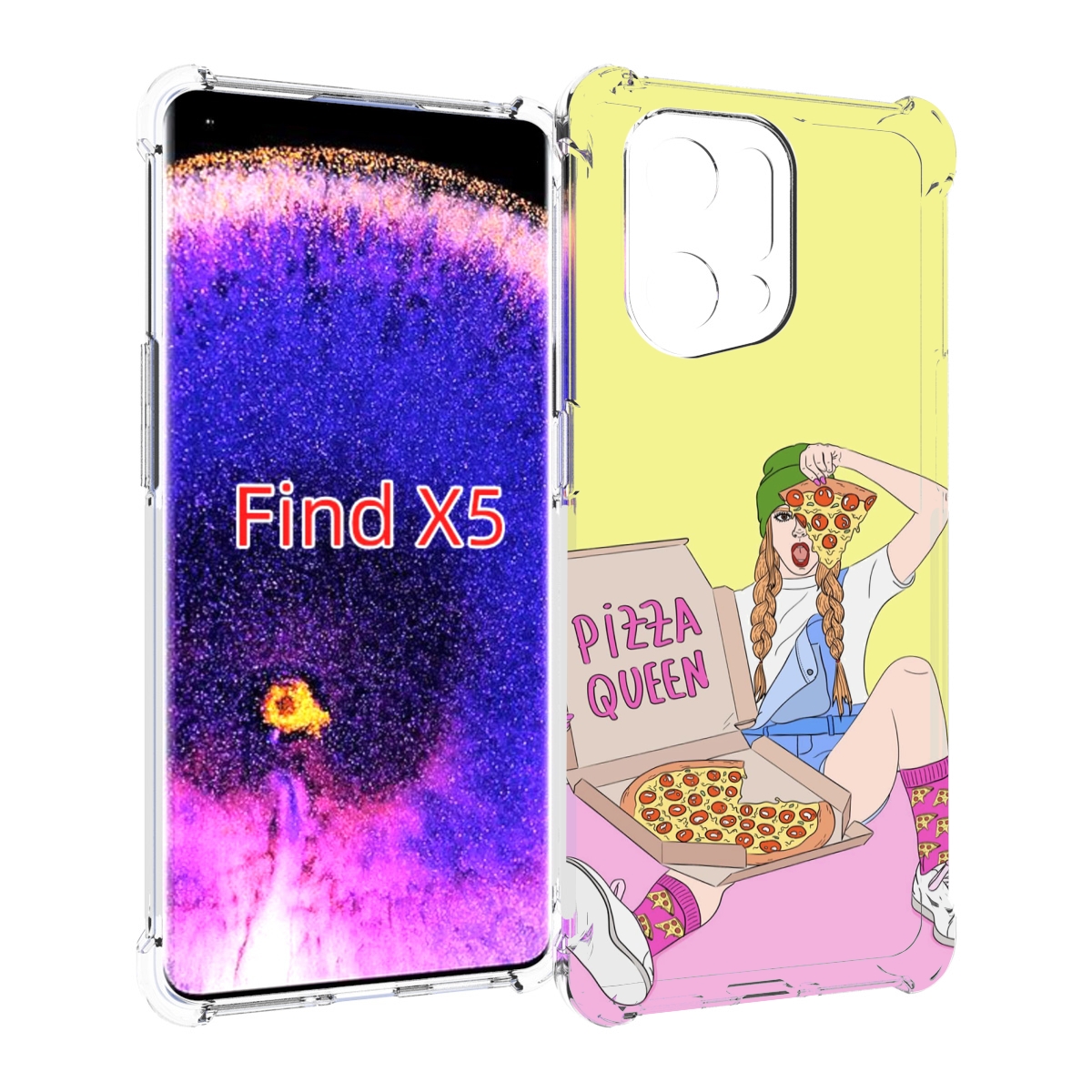 

Чехол MyPads королева-пиццы женский для Oppo Find X5, Прозрачный, Tocco