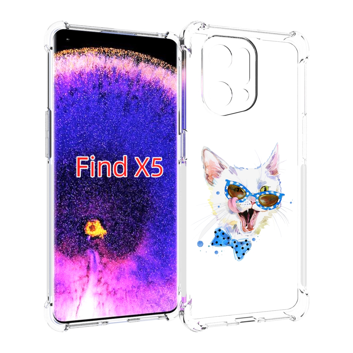 

Чехол MyPads белый кот для Oppo Find X5, Прозрачный, Tocco