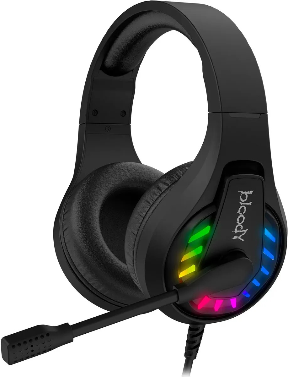 

Гарнитура игровая A4TECH Bloody G230, для компьютера, накладные, проводные, черный