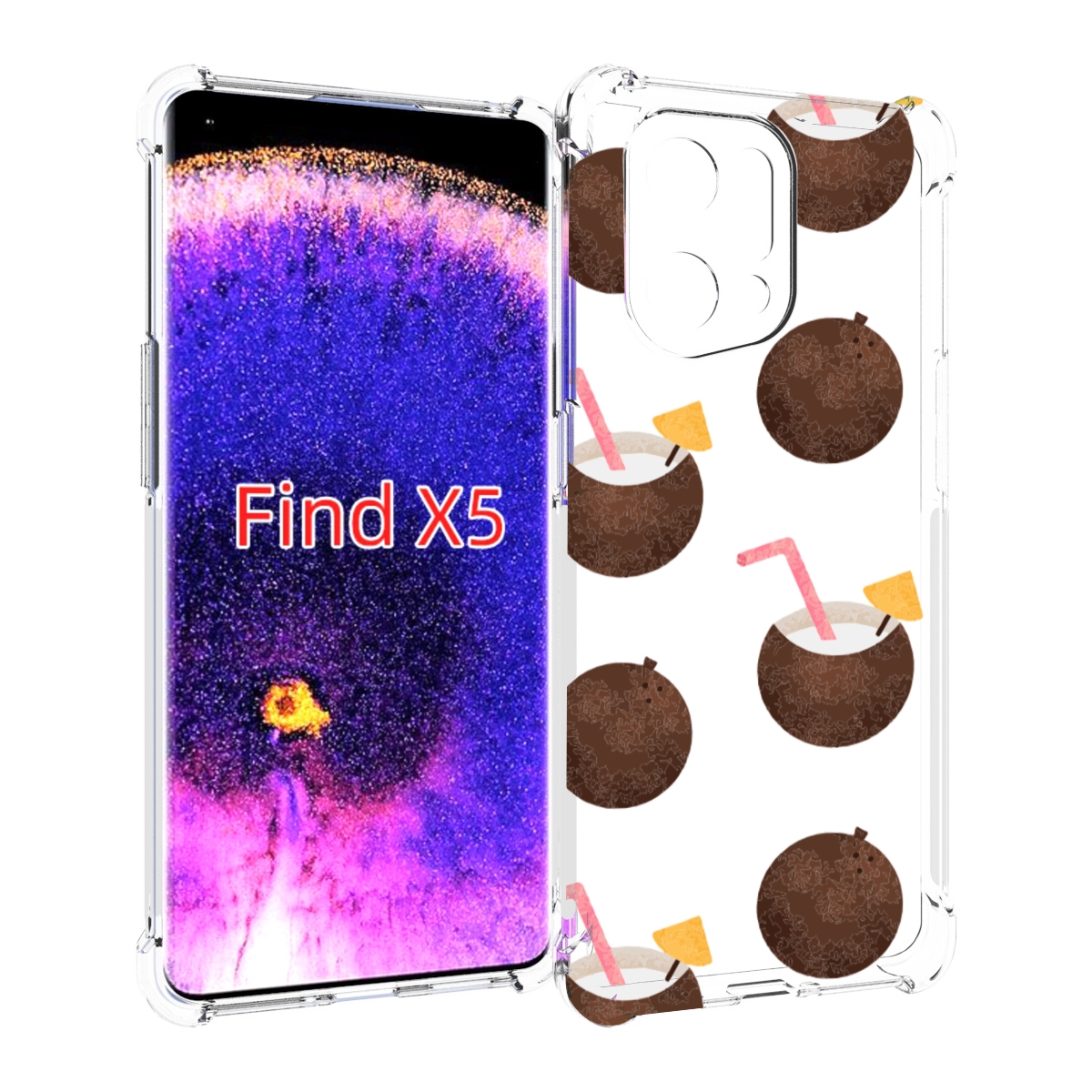 

Чехол MyPads кокосики для Oppo Find X5, Прозрачный, Tocco