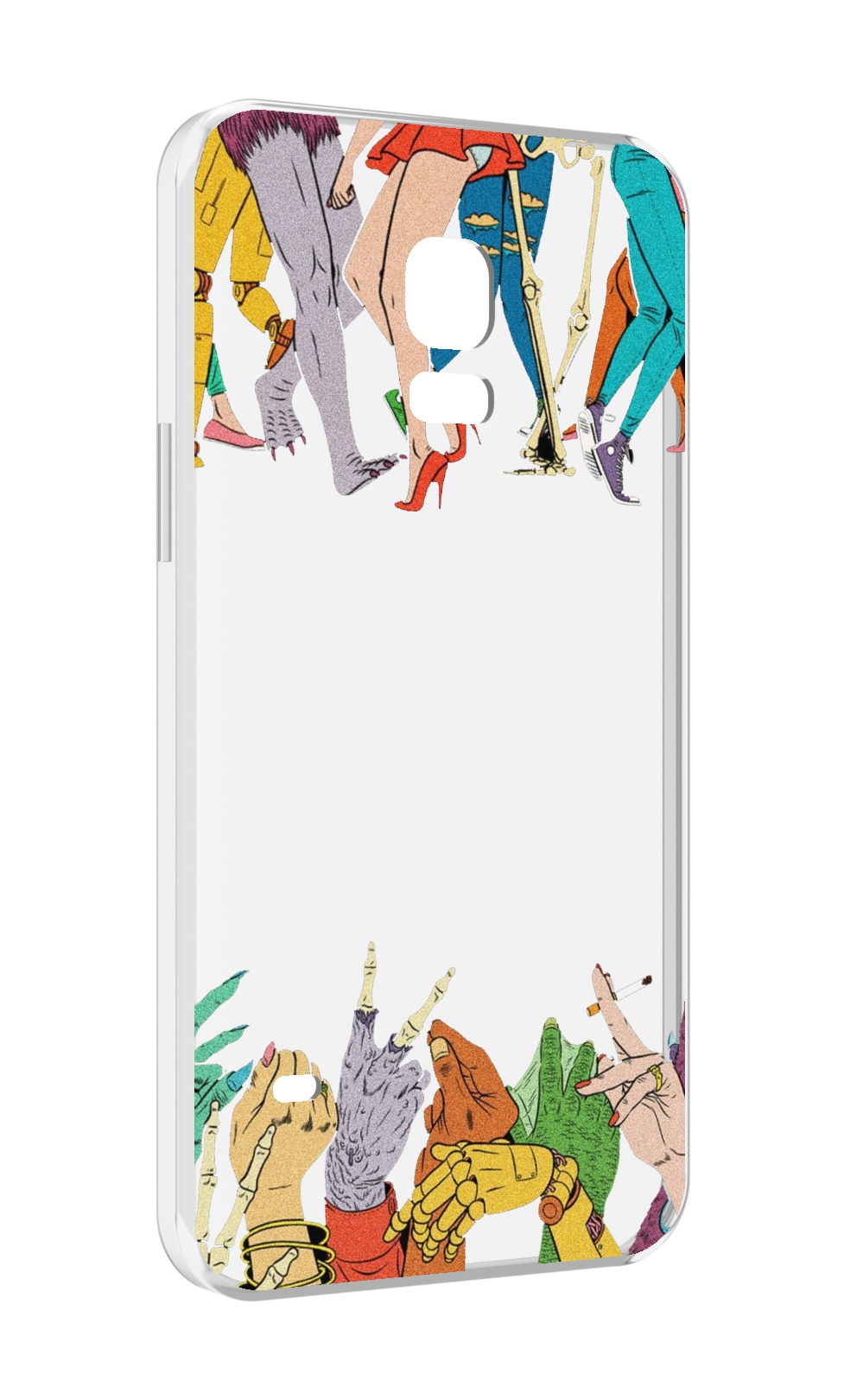 

Чехол MyPads разные персонажи пальчики для Samsung Galaxy S5 mini, Прозрачный, Tocco