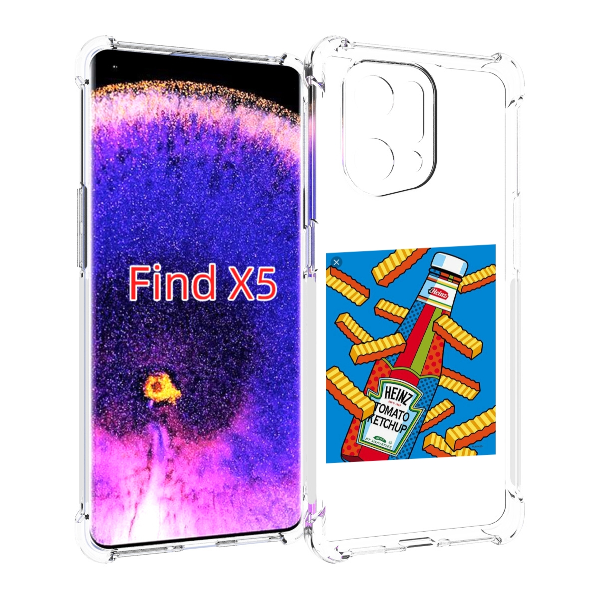 

Чехол MyPads картошка с соусом для Oppo Find X5, Прозрачный, Tocco