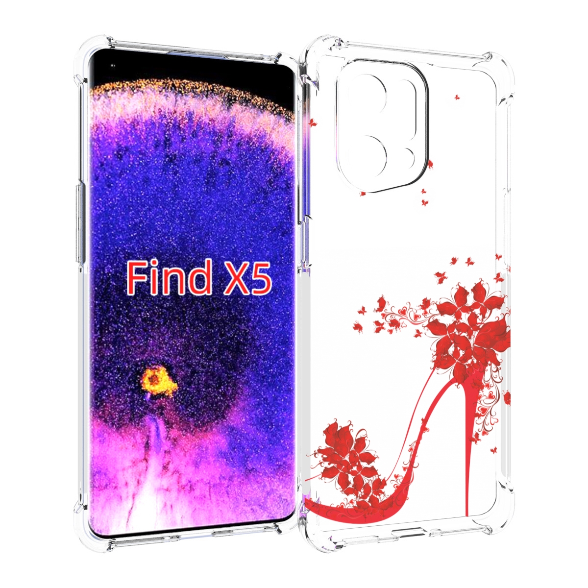 

Чехол MyPads каблук-в-цветах для Oppo Find X5, Прозрачный, Tocco