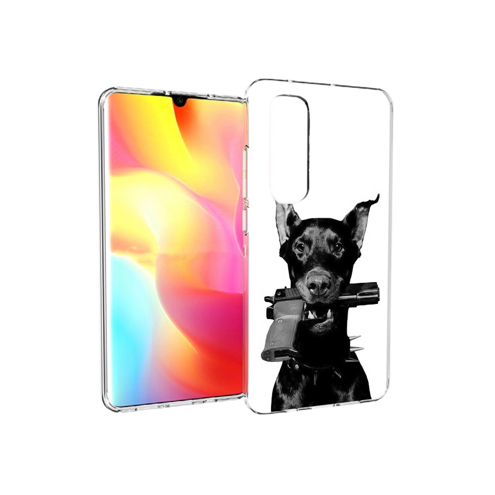 

Чехол MyPads Tocco для Xiaomi Mi Note 10 Lite доберман с пистолетом (PT149714.254.331), Прозрачный, Tocco
