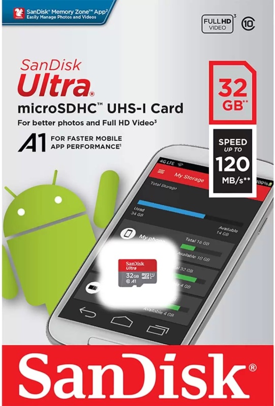 Карта памяти SanDisk Micro SDXC 32Гб SDSSQUNC-032G-ZN3MN 990₽