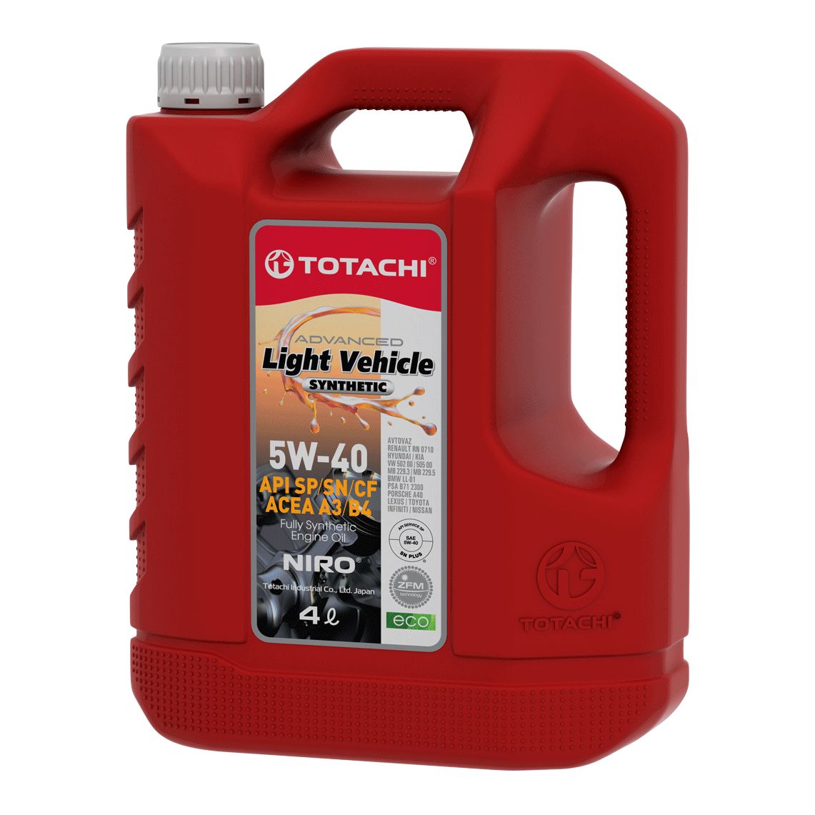 Моторное масло Totachi синтетическое 5W40 Niro Lv Sn/Cf Acea A3/B4 1л