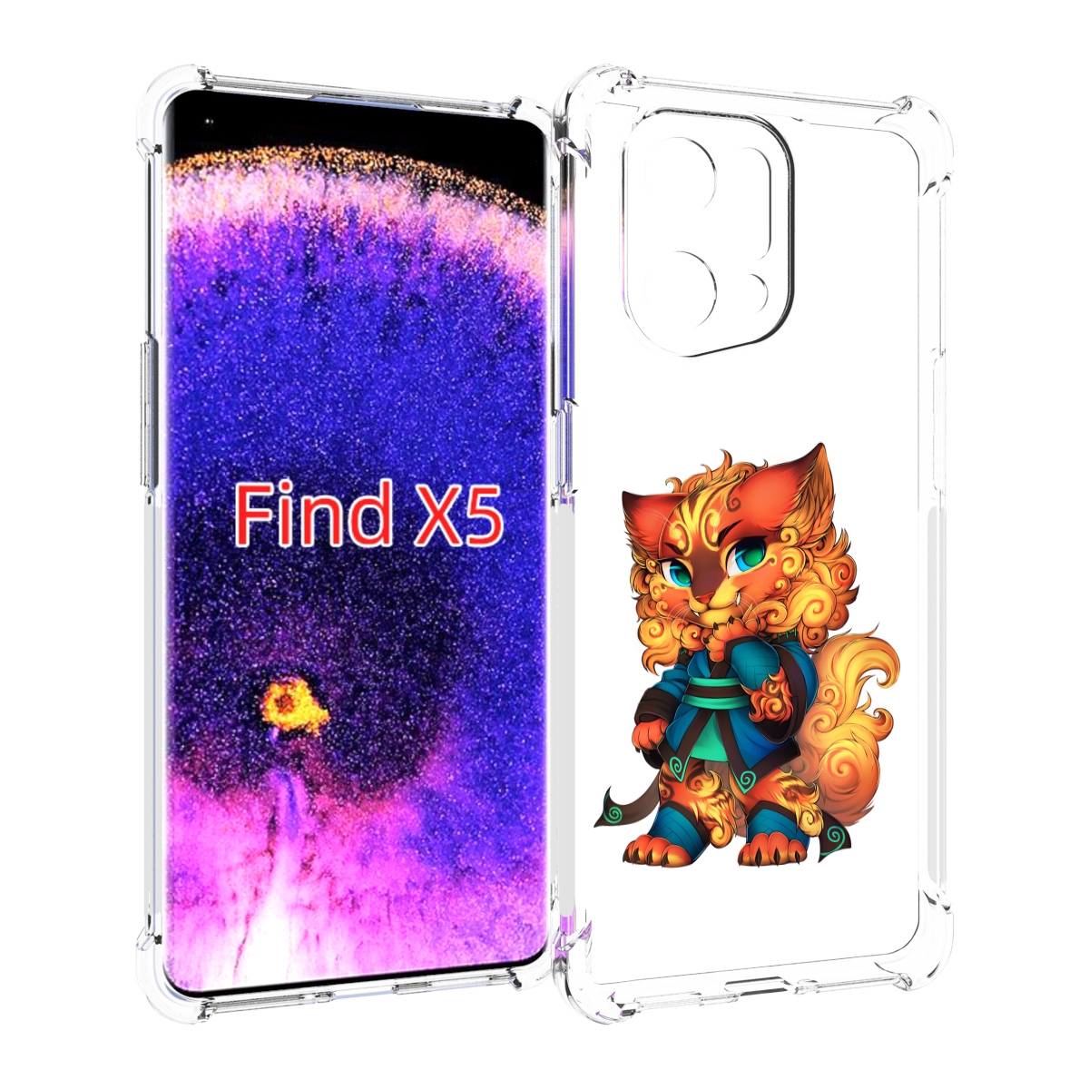 

Чехол MyPads золотой-кот для Oppo Find X5, Прозрачный, Tocco