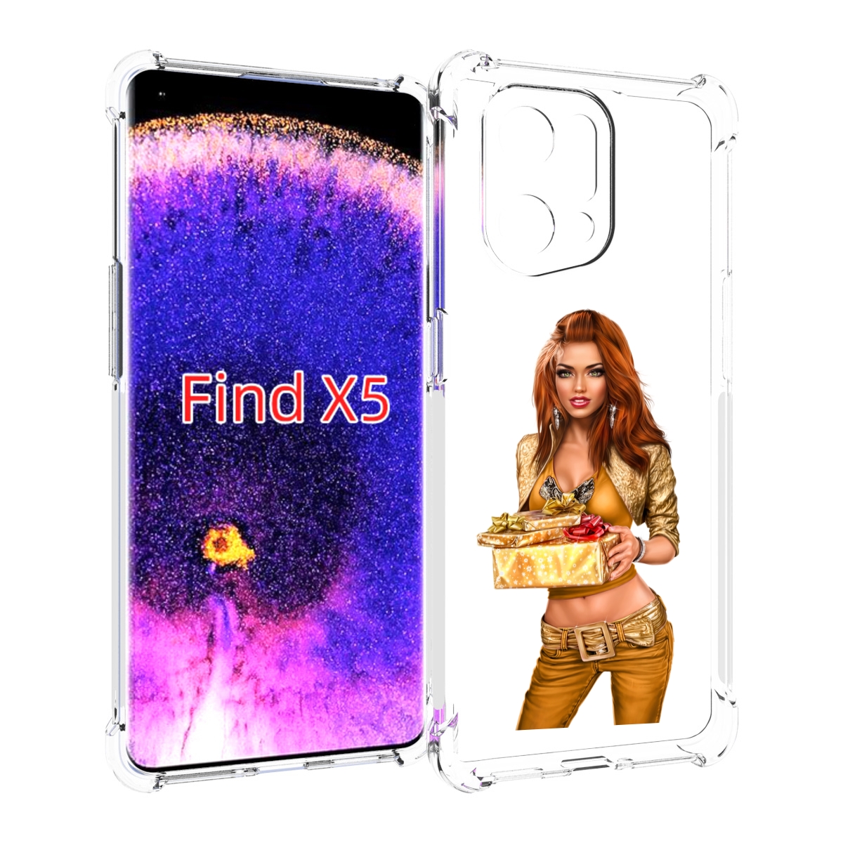 

Чехол MyPads золотая-девочка-с-подарком женский для Oppo Find X5, Прозрачный, Tocco