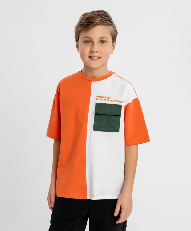 

Футболка Button Blue 124BBBJC12186100, оранжевый, 134, 124BBBJC12186100